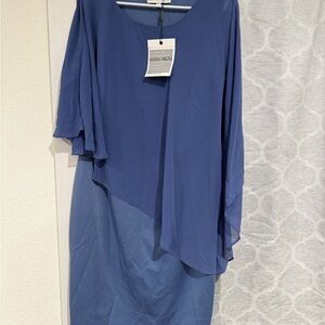 Chic Asymmetrical Blue Dress
